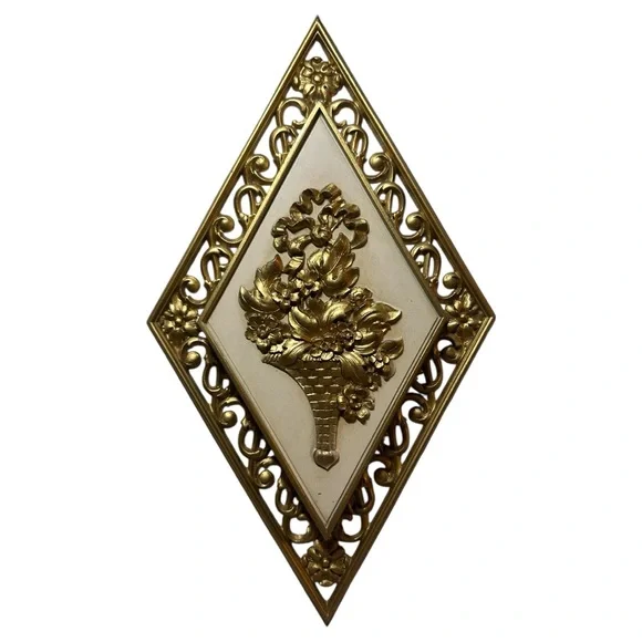 Mid Century Syroco / Homco 4pc Gilt Detail Wall Plaques - True Vintage Decor 60s - Picture 2 of 7